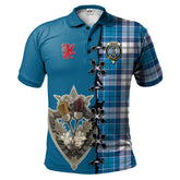 Clan Roberton Tartan Polo Shirt - Lion Rampant And Celtic Thistle Style VD54 Roberton Tartan Tartan Polo