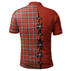 Clan Robertson Weathered Tartan Polo Shirt - Lion Rampant And Celtic Thistle Style GY45 Robertson Weathered Tartan Tartan Polo