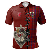 Clan Rose Tartan Polo Shirt - Lion Rampant And Celtic Thistle Style NB89 Rose Tartan Tartan Polo