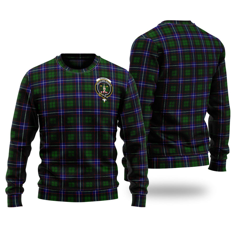 Clan Russell Modern Tartan Christmas Ugly Sweater RK41 Russell Modern Tartan Tartan Sweater