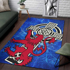Scotland Celtic Area Rug Celtic Cross and Rampant Skew