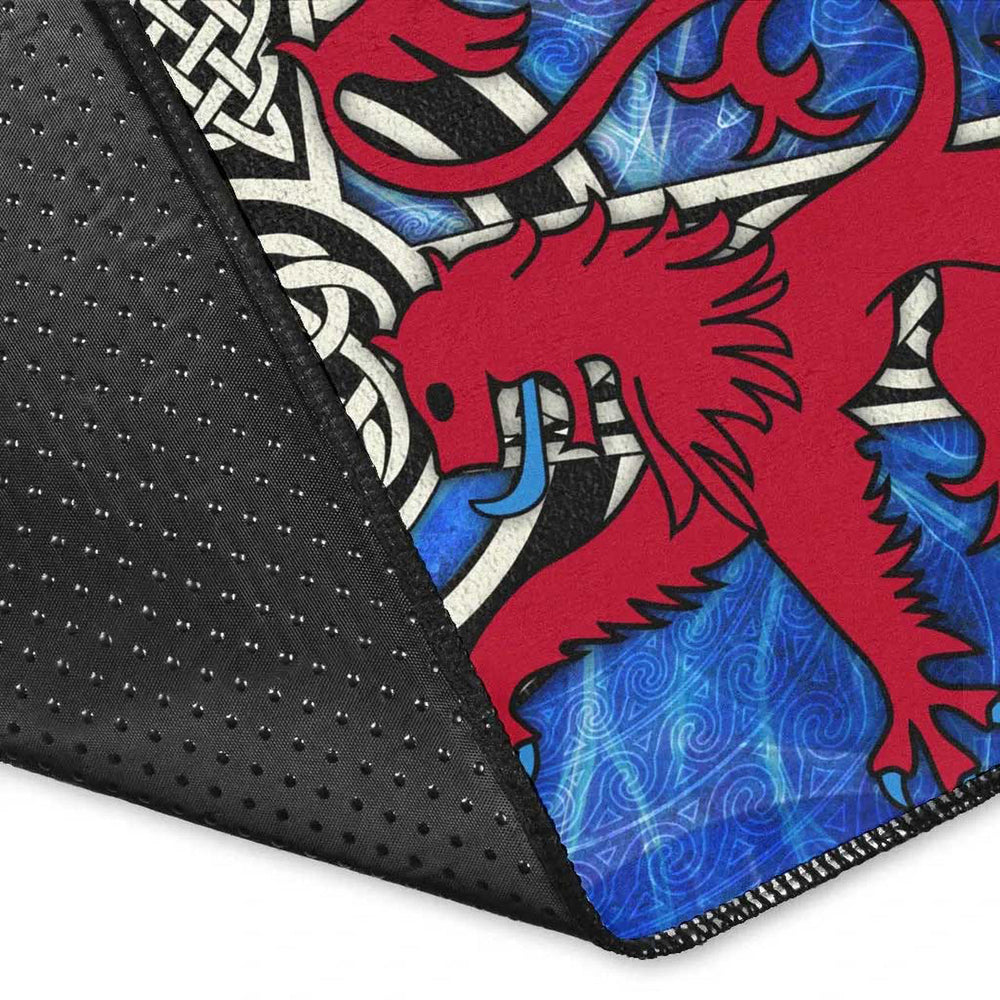 Scotland Celtic Area Rug Celtic Cross and Rampant Skew