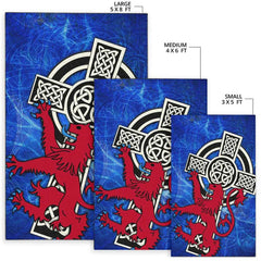 Scotland Celtic Area Rug Celtic Cross and Rampant Skew