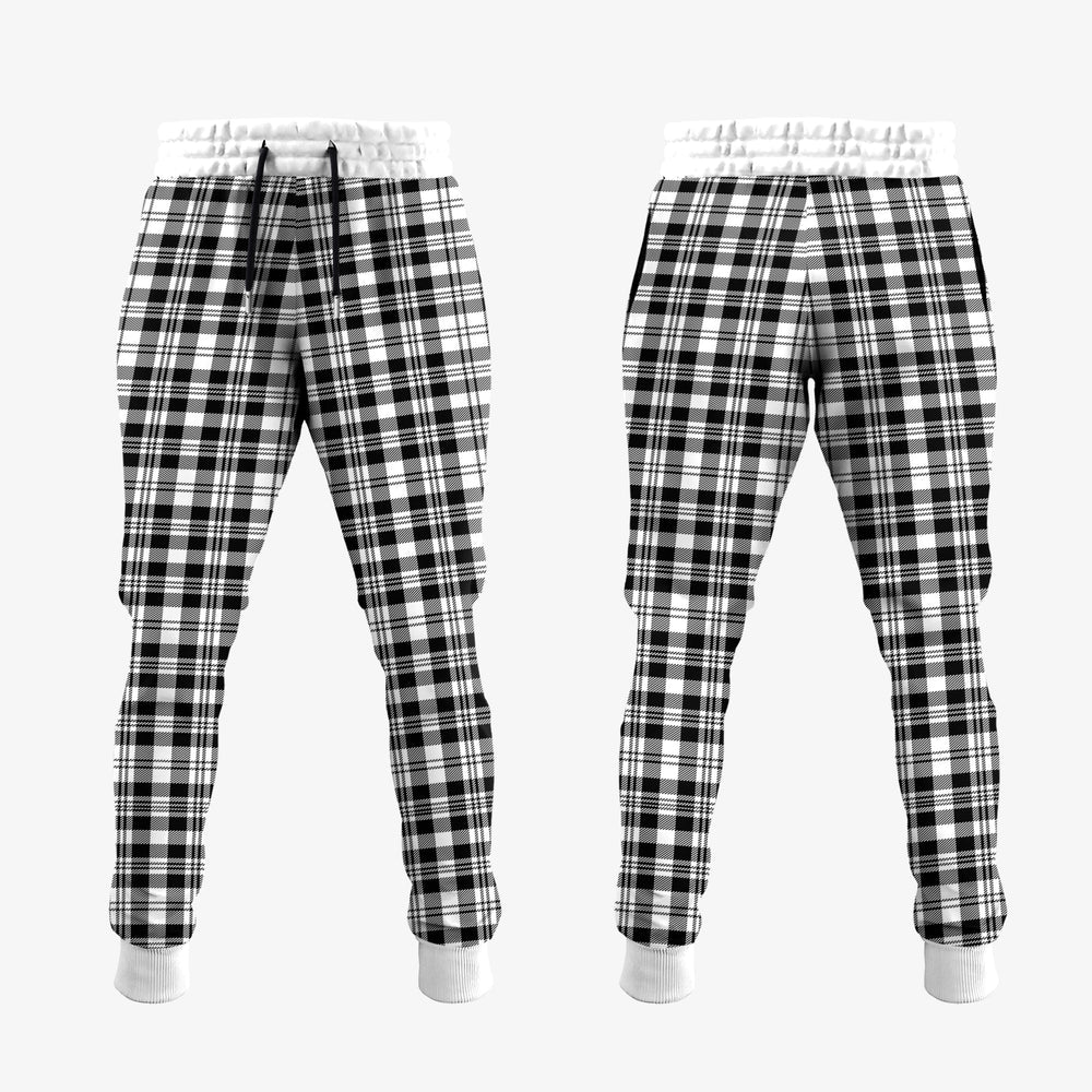 Clan Scott Black White Tartan Crest Jogger Sweatpants MC12 Clan Scott (Scott Tartan) Tartan Today