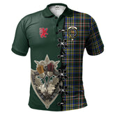 Clan Scott Green Modern Tartan Polo Shirt - Lion Rampant And Celtic Thistle Style ST11 Scott Green Modern Tartan Tartan Polo