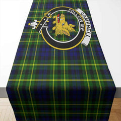 Clan Campbell of Cawdor Tartan Crest Table Runner Cotton TS23 Campbell of Cawdor Tartan Tartan Table Runner
