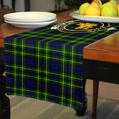Clan Campbell of Cawdor Tartan Crest Table Runner Cotton TS23 Campbell of Cawdor Tartan Tartan Table Runner