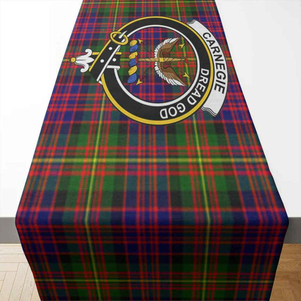 Clan Carnegie Tartan Crest Table Runner Cotton DA31 Carnegie Tartan Tartan Table Runner