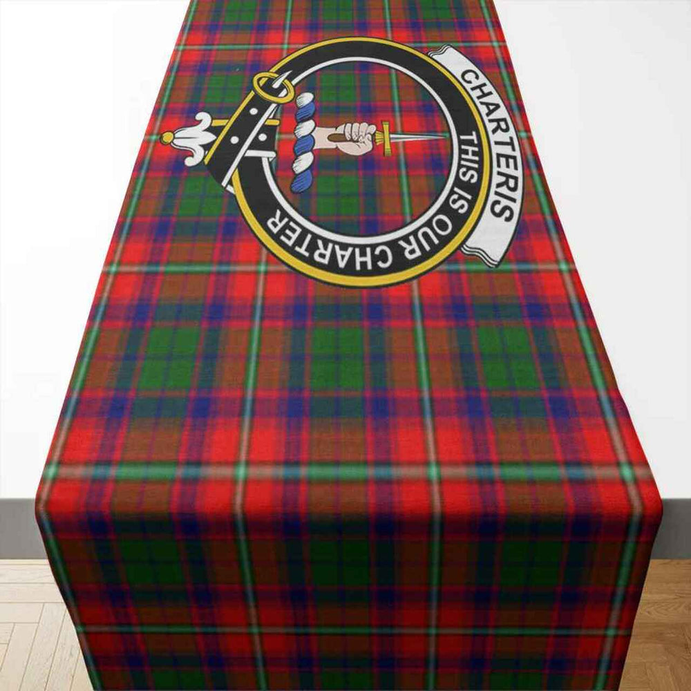 Clan Charteris (Earl of Wemyss) Tartan Crest Table Runner Cotton IS93 Charteris (Earl of Wemyss) Tartan Tartan Table Runner