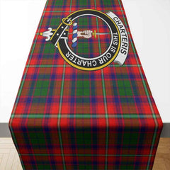 Clan Charteris (Earl of Wemyss) Tartan Crest Table Runner Cotton IS93 Charteris (Earl of Wemyss) Tartan Tartan Table Runner