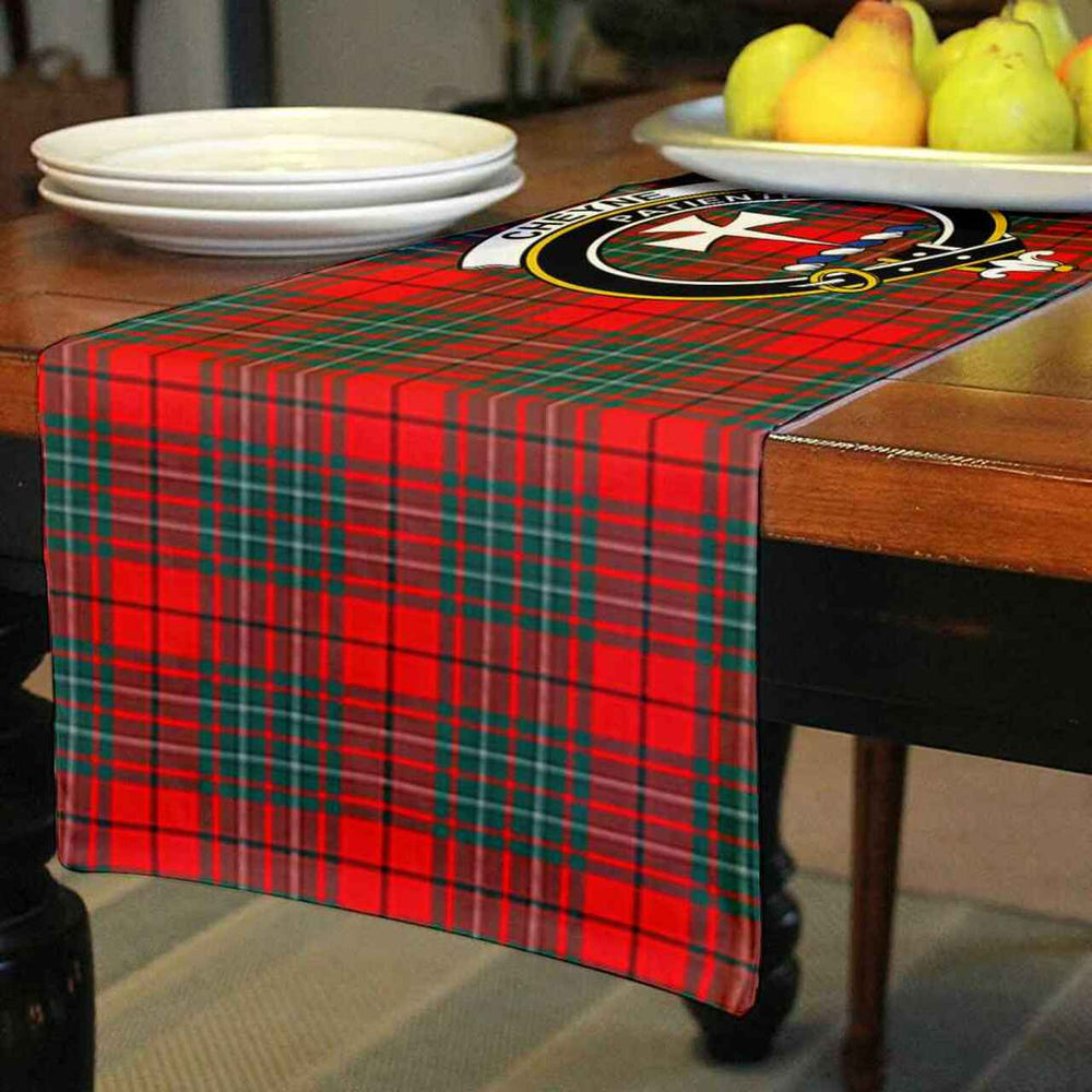 Clan Cheyne Tartan Crest Table Runner Cotton IQ83 Cheyne Tartan Tartan Table Runner