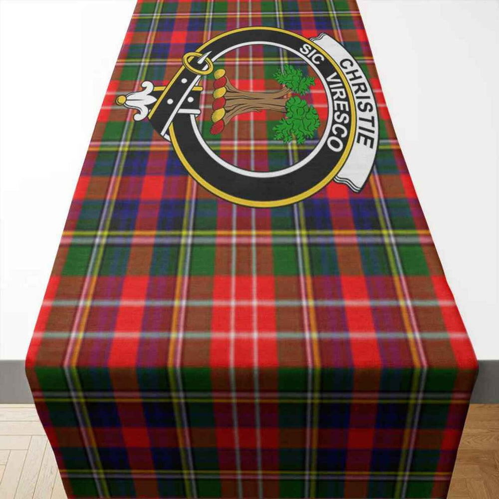 Clan Christie Tartan Crest Table Runner Cotton XM89 Christie Tartan Tartan Table Runner