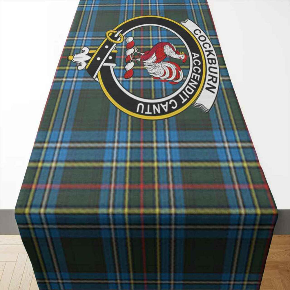 Clan Cockburn Tartan Crest Table Runner Cotton LT77 Cockburn Tartan Tartan Table Runner