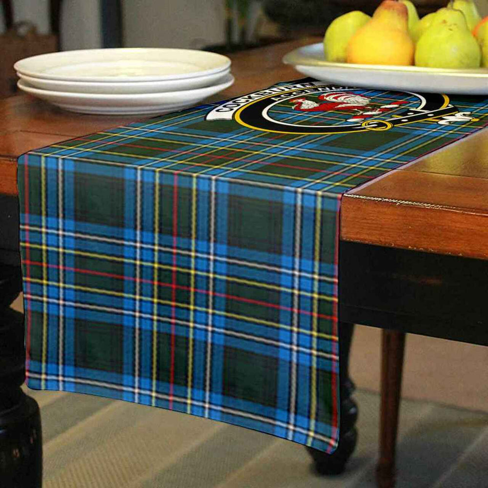 Clan Cockburn Tartan Crest Table Runner Cotton LT77 Cockburn Tartan Tartan Table Runner