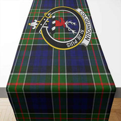 Clan Colquhoun Tartan Crest Table Runner Cotton HI32 Colquhoun Tartan Tartan Table Runner