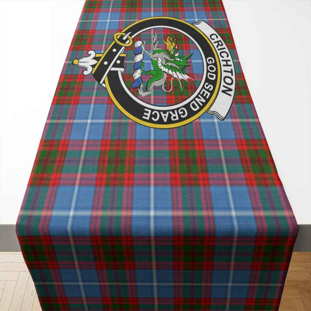 Clan Crichton Tartan Crest Table Runner Cotton YD48 Crichton Tartan Tartan Table Runner