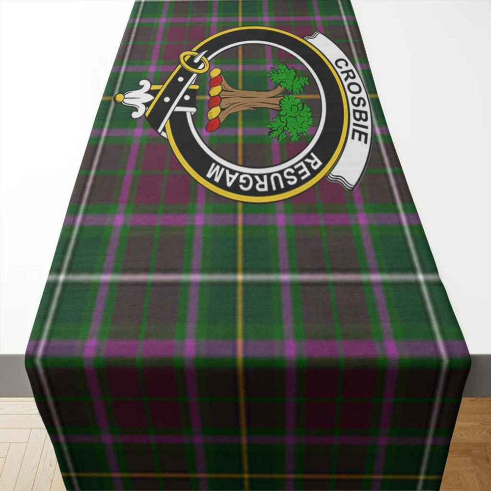Clan Crosbie Tartan Crest Table Runner Cotton YG36 Crosbie Tartan Tartan Table Runner