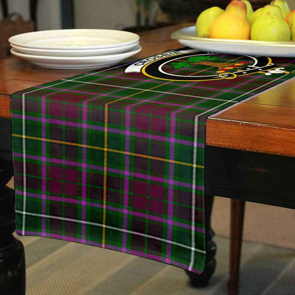 Clan Crosbie Tartan Crest Table Runner Cotton YG36 Crosbie Tartan Tartan Table Runner