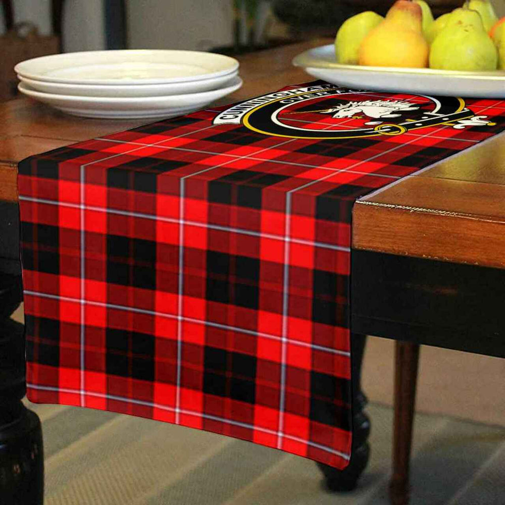 Clan Cunningham Tartan Crest Table Runner Cotton JV24 Cunningham Tartan Tartan Table Runner