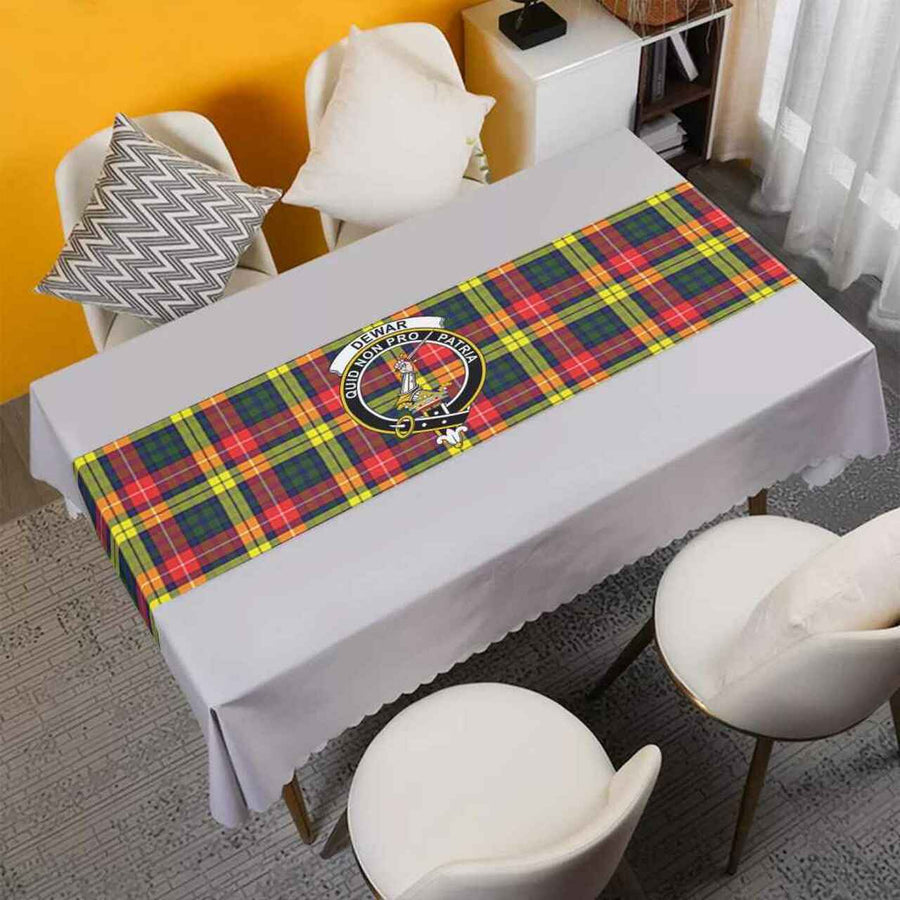 Clan Dewar Tartan Crest Table Runner Cotton VM31 Dewar Tartan Tartan Table Runner