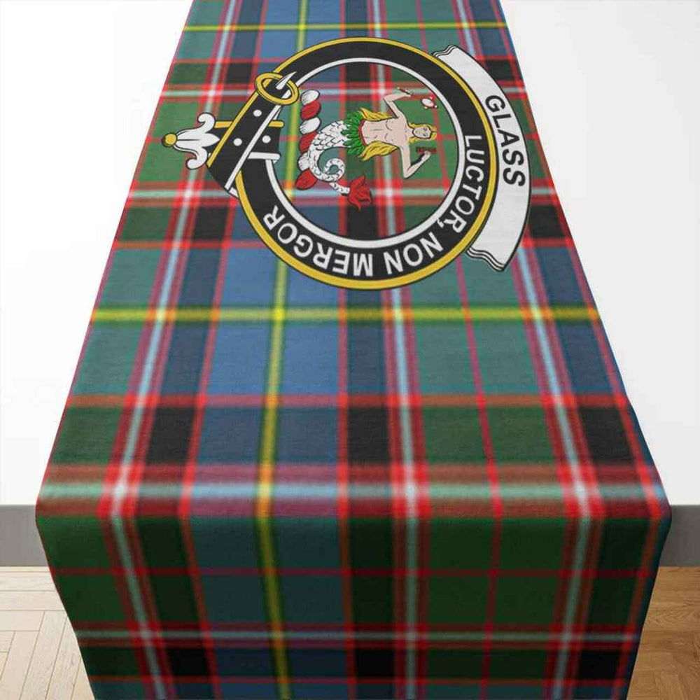 Clan Glass Tartan Crest Table Runner Cotton PJ16 Glass Tartan Tartan Table Runner