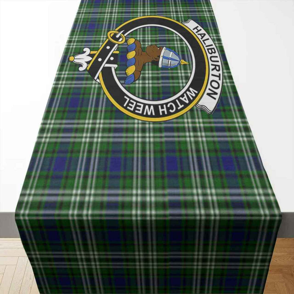Clan Haliburton Tartan Crest Table Runner Cotton LU42 Haliburton Tartan Tartan Table Runner
