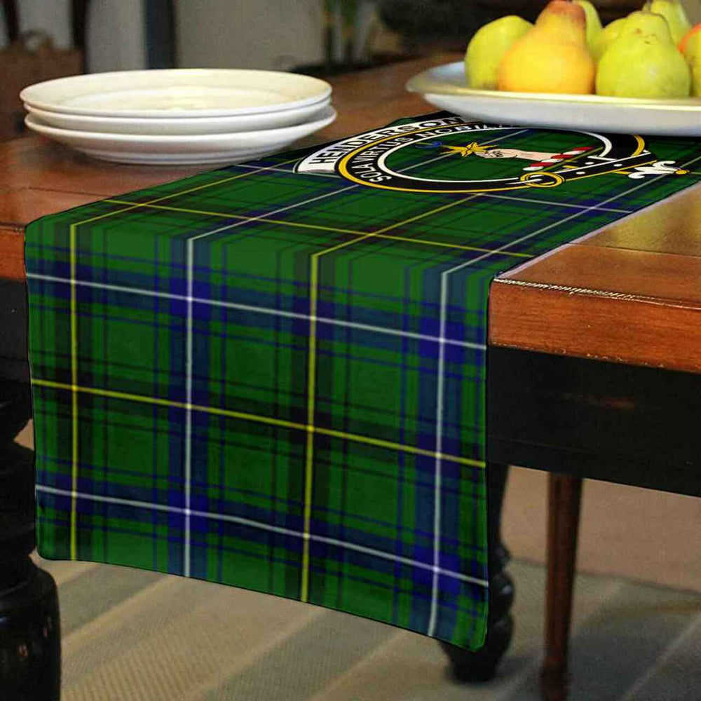 Clan Henderson Tartan Crest Table Runner Cotton EF56 Henderson Tartan Tartan Table Runner