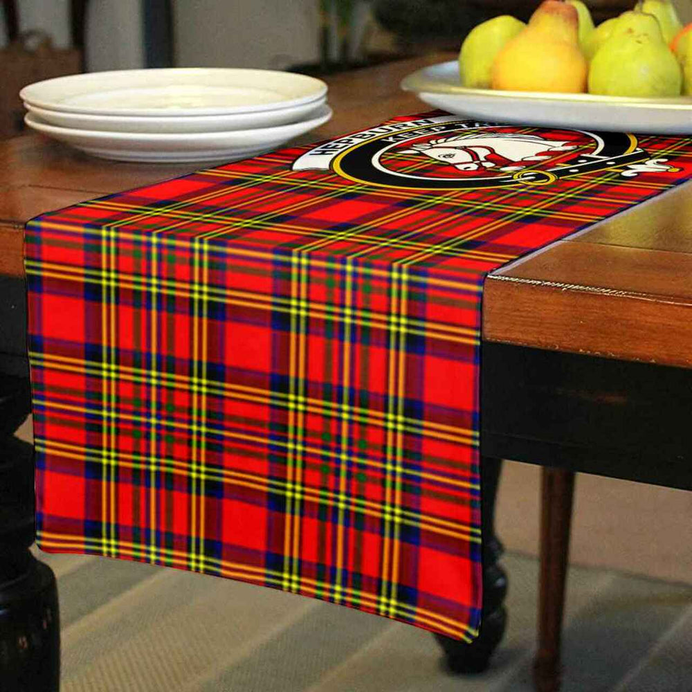 Clan Hepburn Tartan Crest Table Runner Cotton XA19 Hepburn Tartan Tartan Table Runner