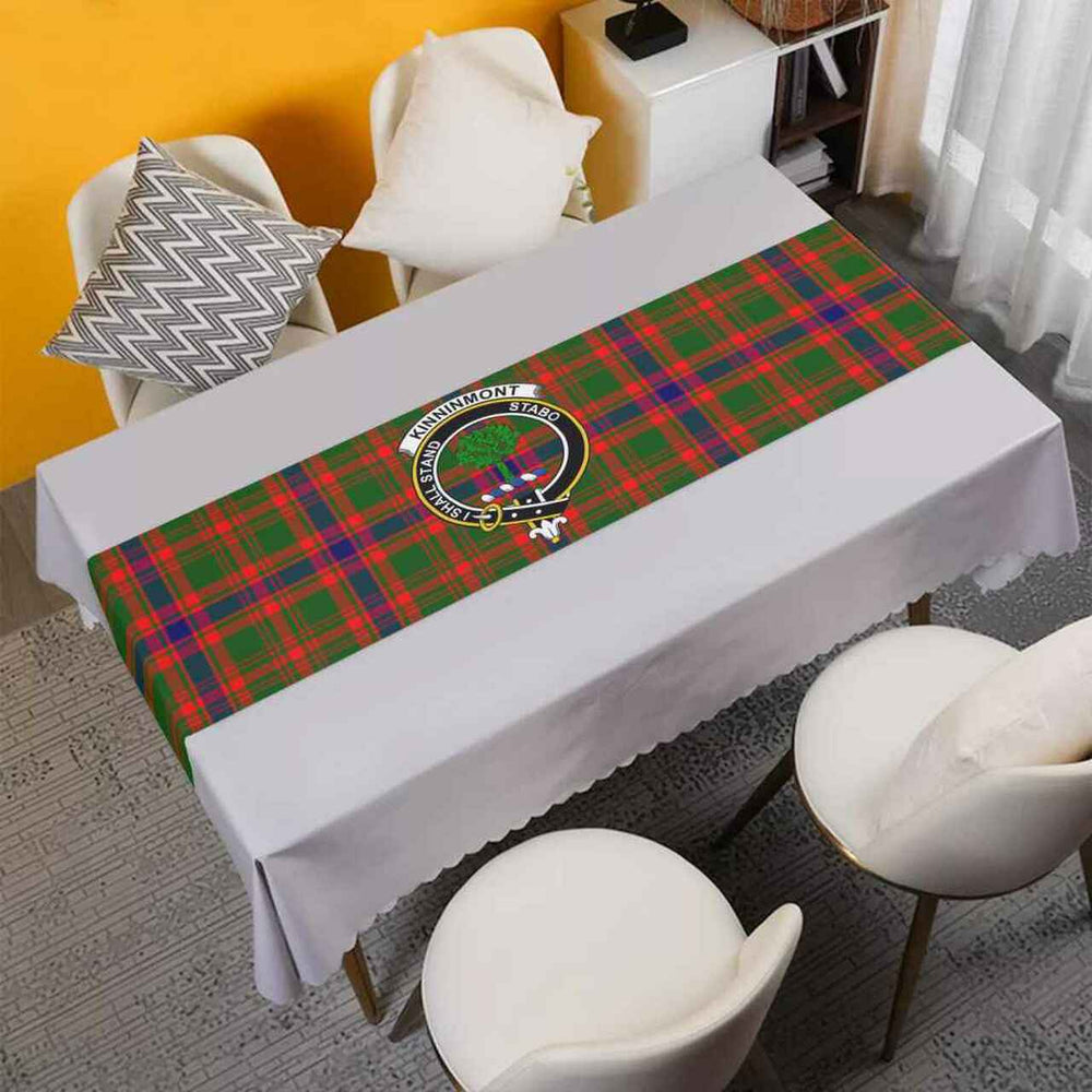 Clan Kinninmont Tartan Crest Table Runner Cotton MP27 Kinninmont Tartan Tartan Table Runner