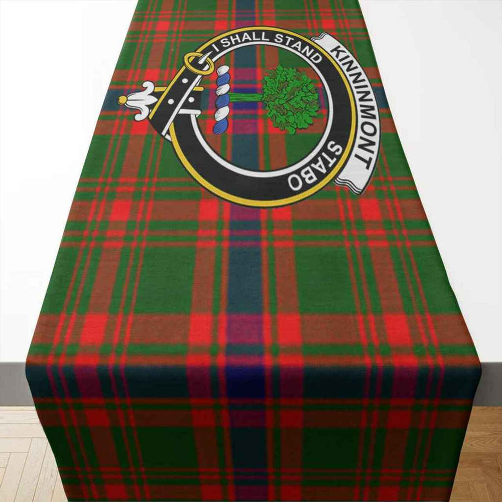 Clan Kinninmont Tartan Crest Table Runner Cotton MP27 Kinninmont Tartan Tartan Table Runner