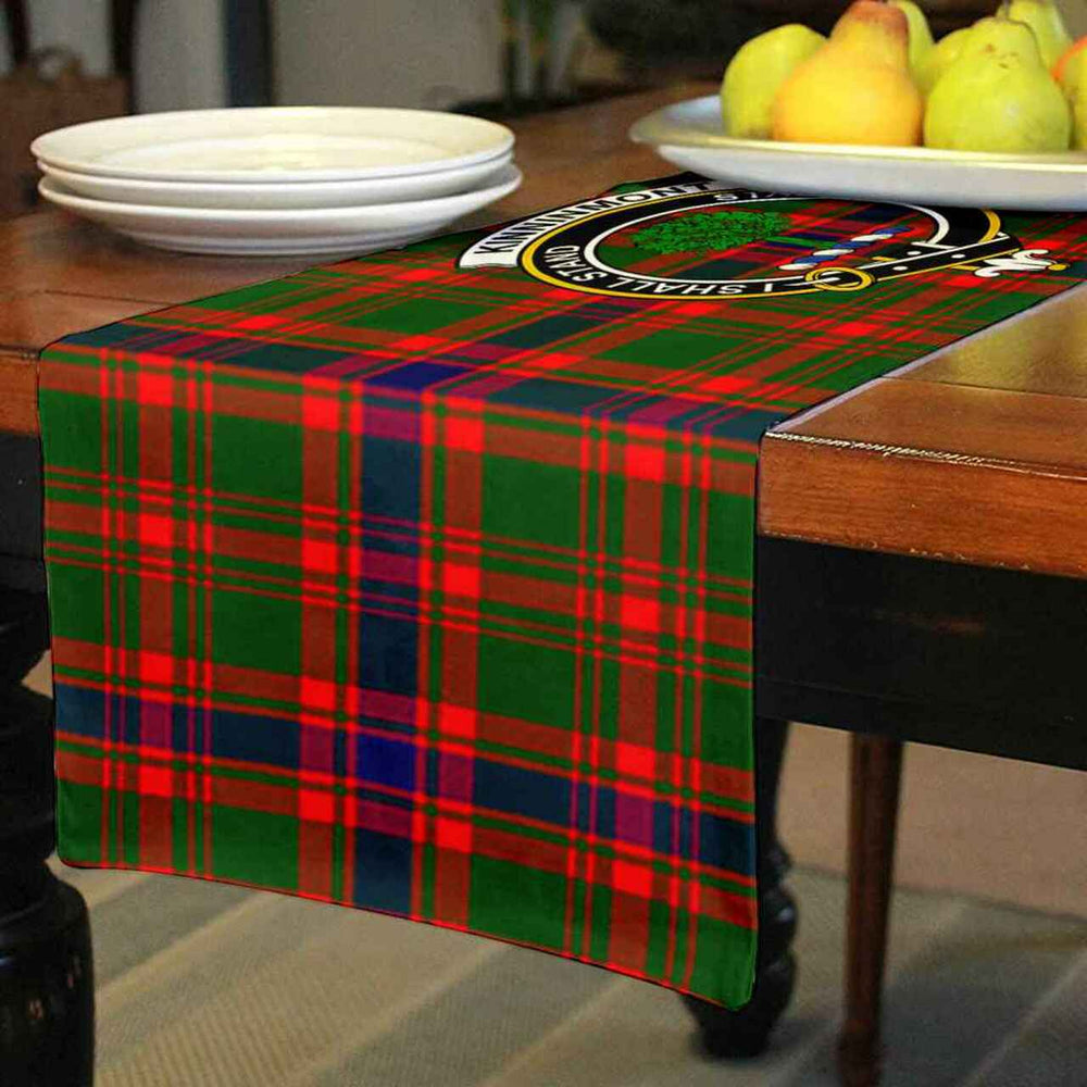 Clan Kinninmont Tartan Crest Table Runner Cotton MP27 Kinninmont Tartan Tartan Table Runner