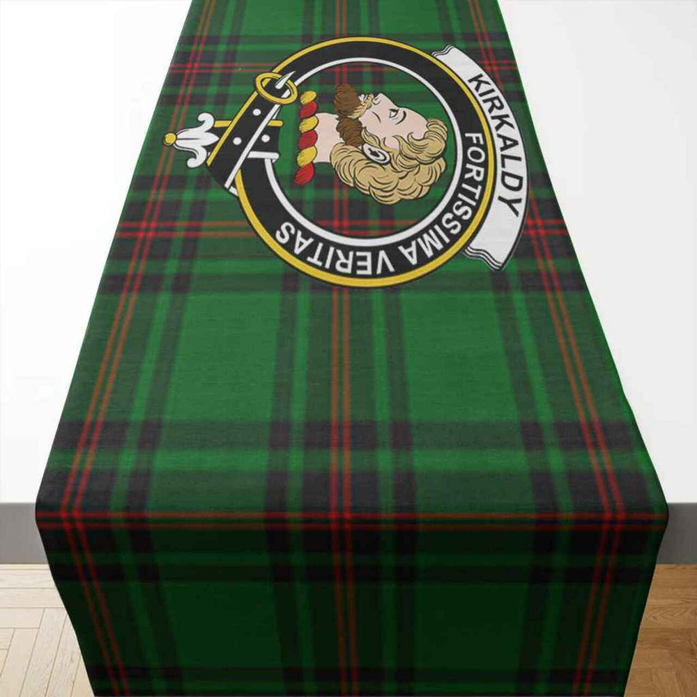 Clan Kirkaldy Tartan Crest Table Runner Cotton IW63 Kirkaldy Tartan Tartan Table Runner