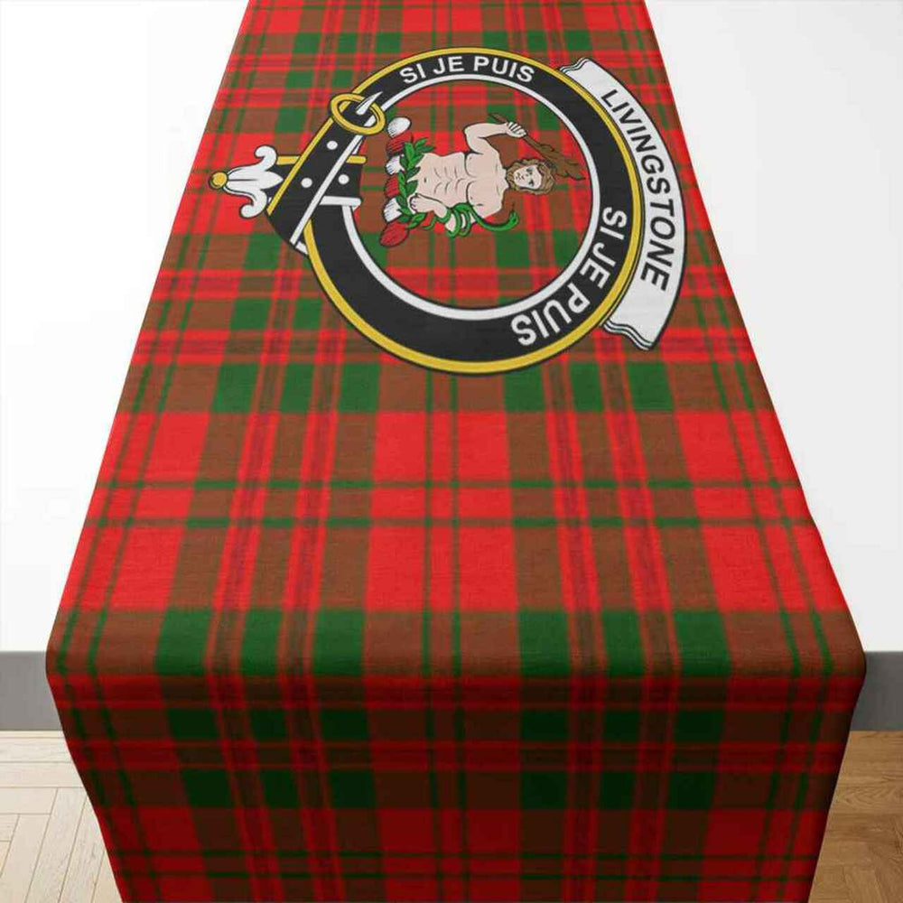 Clan Livingstone Tartan Crest Table Runner Cotton VA19 Livingstone Tartan Tartan Table Runner