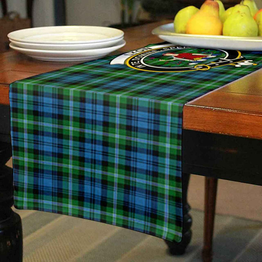 Clan Lyon Tartan Crest Table Runner Cotton XL43 Lyon Tartan Tartan Table Runner