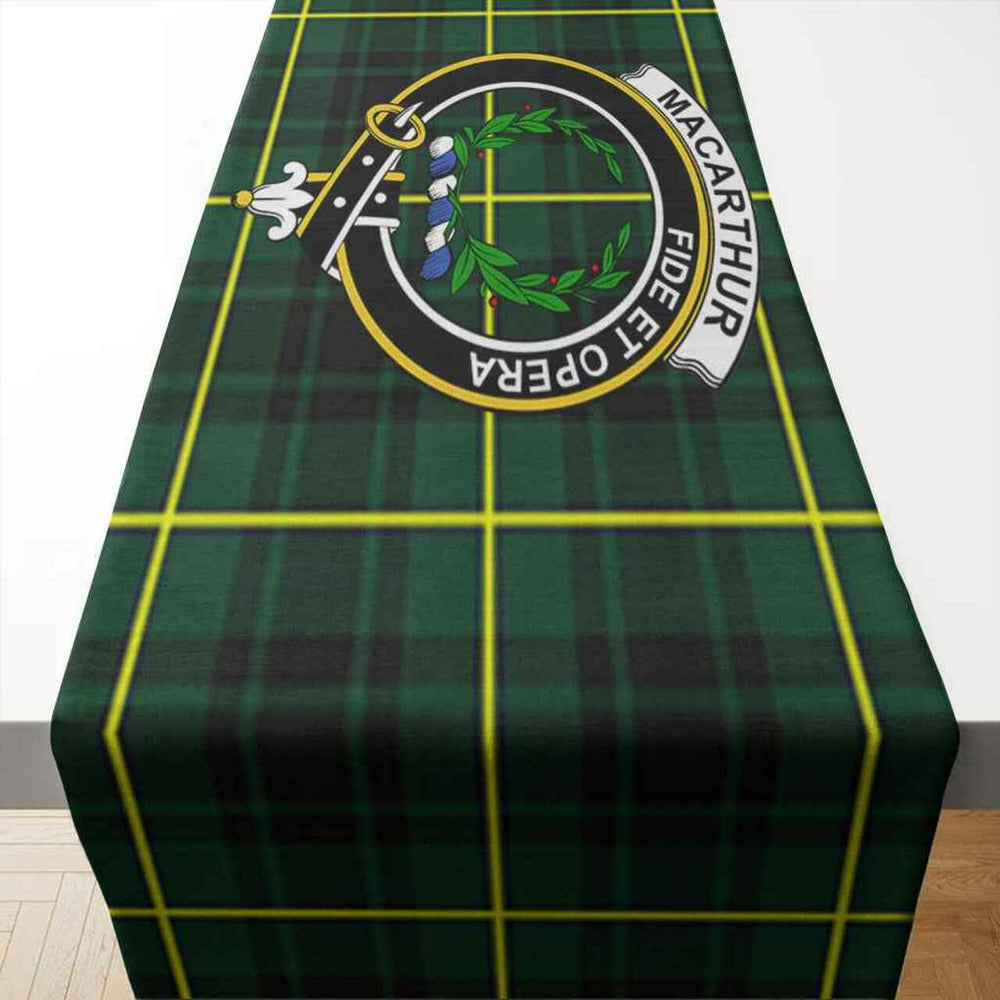 Clan MacArthur Tartan Crest Table Runner Cotton DG33 MacArthur Tartan Tartan Table Runner