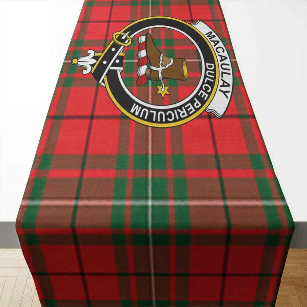 Clan MacAulay Tartan Crest Table Runner Cotton LL53 MacAulay Tartan Tartan Table Runner