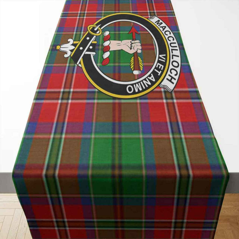 Clan MacCulloch (McCulloch) Tartan Crest Table Runner Cotton BO19 MacCulloch (McCulloch) Tartan Tartan Table Runner