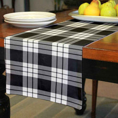 Clan MacFarlane Black & White Ancient Tartan Table Runner Cotton ID52 MacFarlane Black & White Ancient Tartan Tartan Table Runner