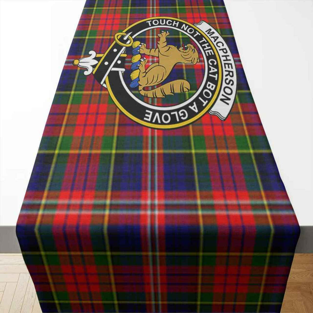 Clan Clan MacPherson Tartan Crest Table Runner Cotton IS54 MacPherson Tartan Tartan Table Runner