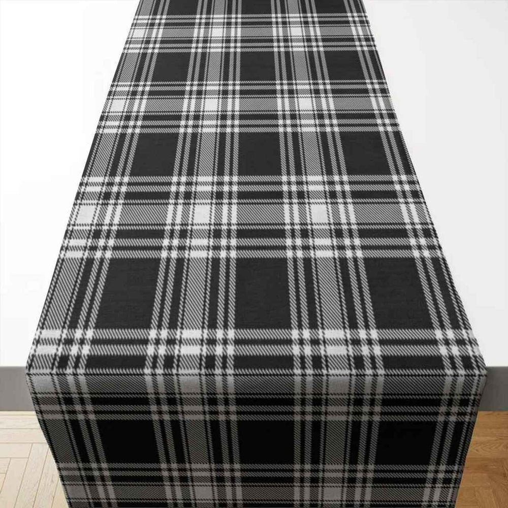 Clan Clan Menzies Black & White Modern Tartan Table Runner Cotton PT33 Menzies Black & White Modern Tartan Tartan Table Runner