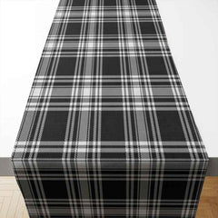 Clan Clan Menzies Black & White Modern Tartan Table Runner Cotton PT33 Menzies Black & White Modern Tartan Tartan Table Runner