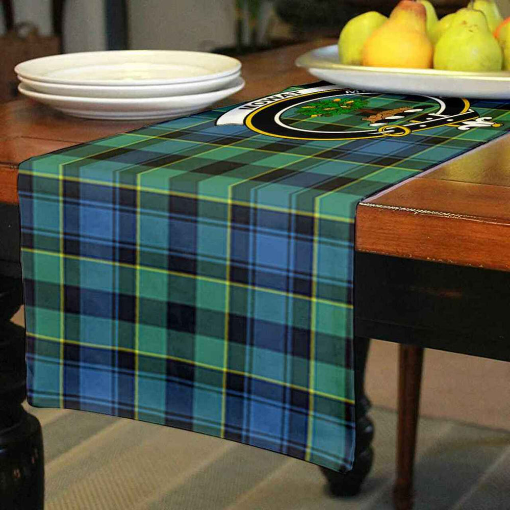 Clan Clan Mowat (of Inglistoun) Tartan Crest Table Runner Cotton GH69 Mowat (of Inglistoun) Tartan Tartan Table Runner