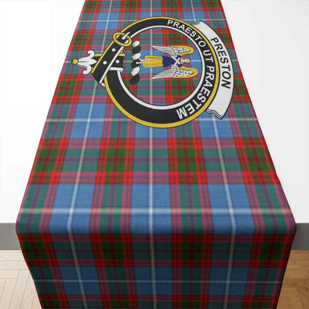 Clan Clan Preston Tartan Crest Table Runner Cotton AW57 Preston Tartan Tartan Table Runner
