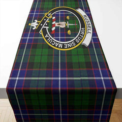 Clan Russell Tartan Crest Table Runner Cotton DK99 Russell Tartan Tartan Table Runner