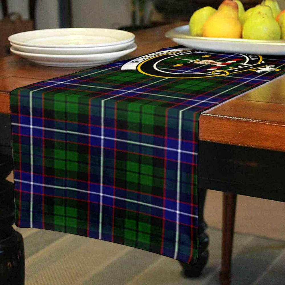 Clan Russell Tartan Crest Table Runner Cotton DK99 Russell Tartan Tartan Table Runner