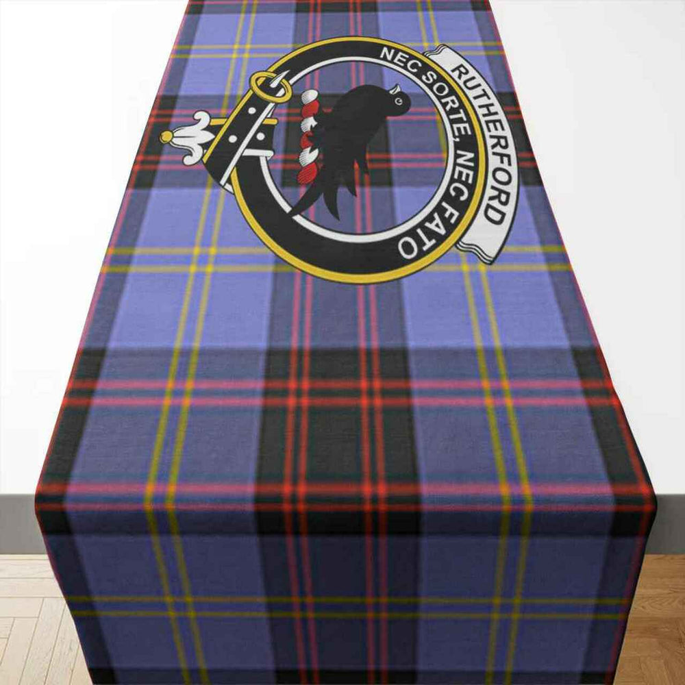 Clan Rutherford Tartan Crest Table Runner Cotton QE30 Rutherford Tartan Tartan Table Runner