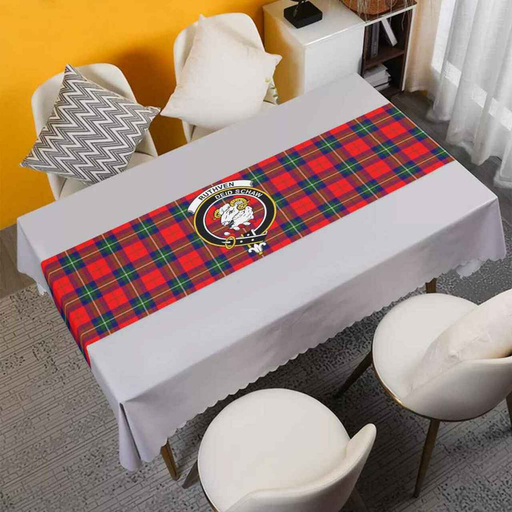 Clan Ruthven Tartan Crest Table Runner Cotton FF28 Ruthven Tartan Tartan Table Runner