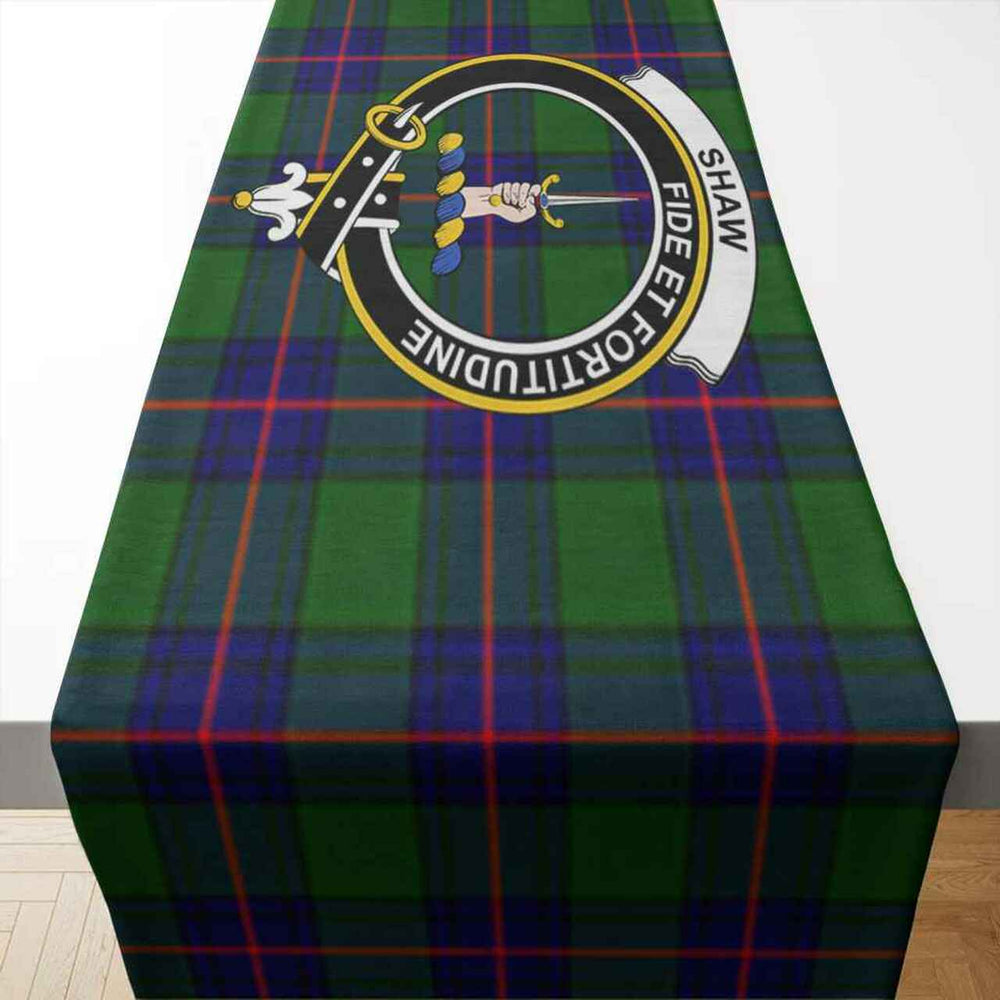 Clan Shaw (of Tordarroch) Tartan Crest Table Runner Cotton CQ34 Shaw (of Tordarroch) Tartan Tartan Table Runner