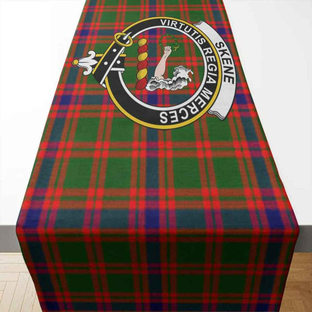Clan Skene Tartan Crest Table Runner Cotton OK75 Skene Tartan Tartan Table Runner