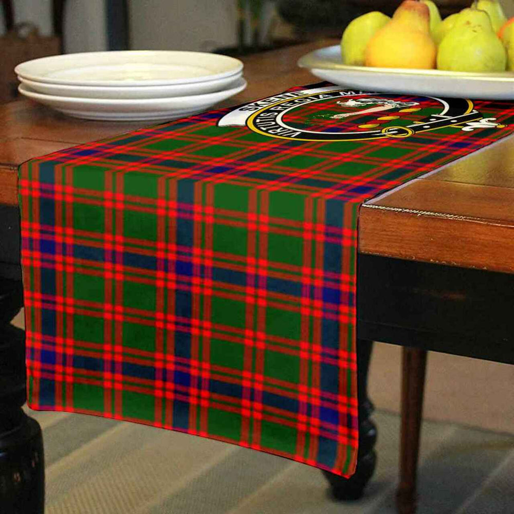 Clan Skene Tartan Crest Table Runner Cotton OK75 Skene Tartan Tartan Table Runner
